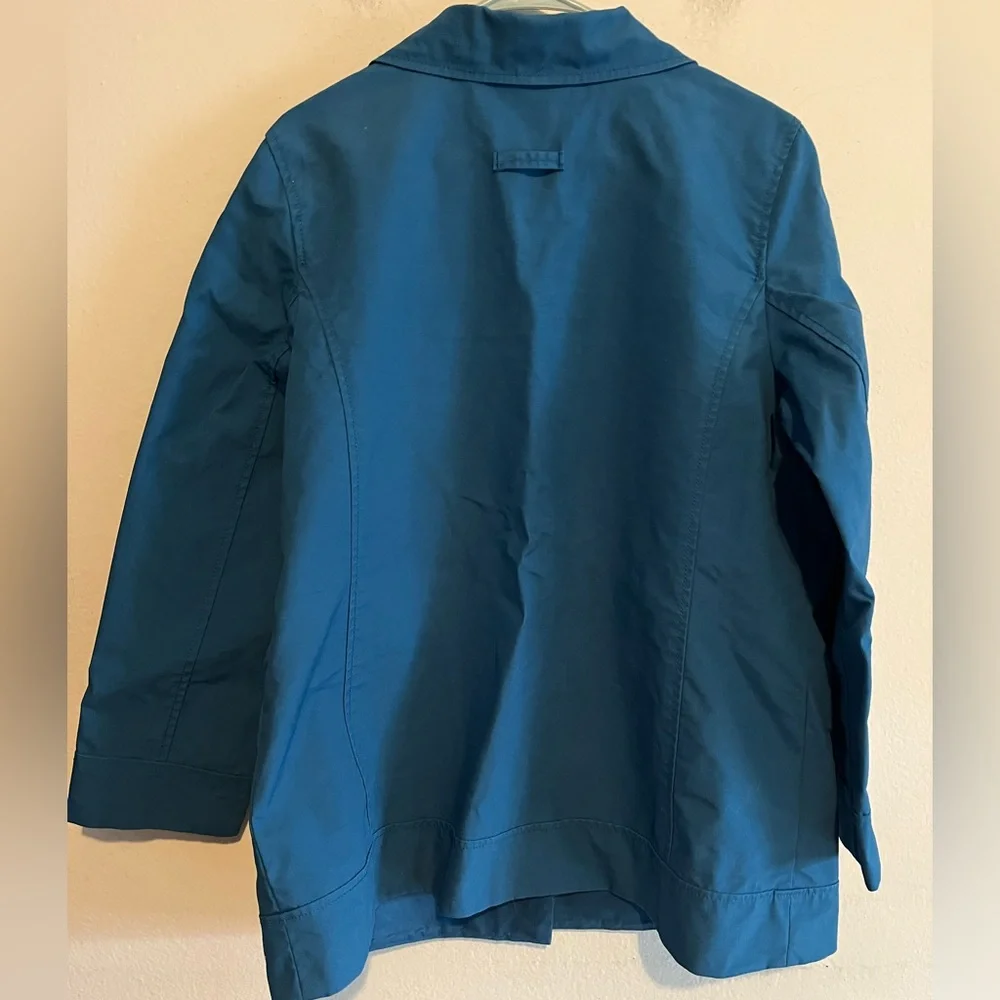 Old Navy Blue 3 Button 100% Cotton Classic Front Pockets Trench Coat XL Preppy - Picture 7 of 13